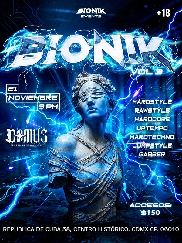 BIONIK 3 — Hardstyle, Rawstyle y Hardtechno | Domus CDMX | 21 de noviembre